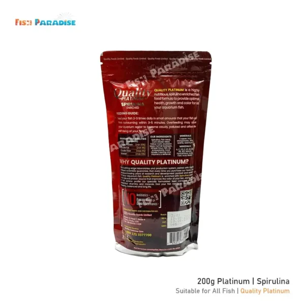 Quality Platinum | Spirulina Fish Food 200gm